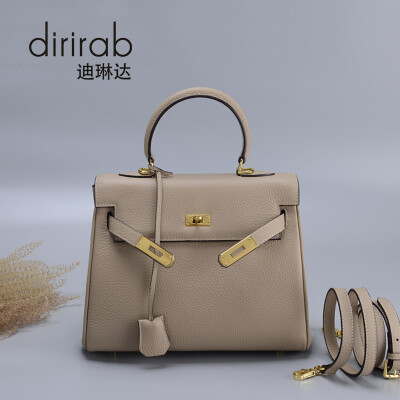 

Dirirab Genuine Leather Handbag Headband Leather Kelly Bag European and American Wind Handbag Shoulder Messenger Bag