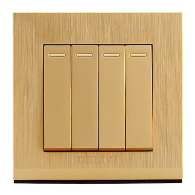 

Delixi DELIXI switch socket panel four open single control brushed gold series