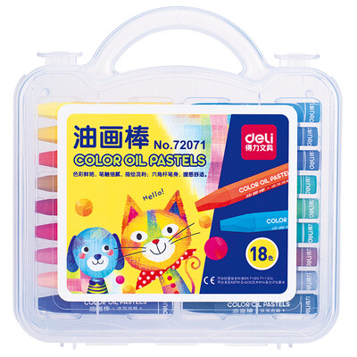 

Effective deli 72071 students 18-color oil painting stick paint pen gift 5 color card