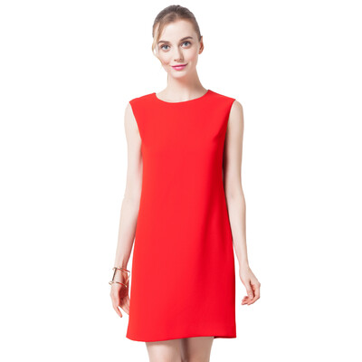

Red Bean&39s IDF Women&39s Wear 2017 Spring New Slim Professional Sleeveless Dress DWGBQ003S R1 Red 170 92A