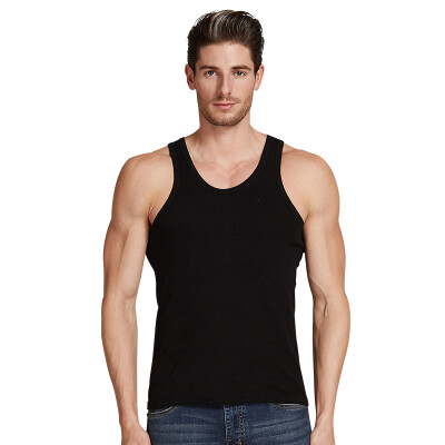 

Playboy Men Men&39s Vest Men Comfortable Cotton Men&39s Vest Solid Color Casual Sports Wild Shirt T-Shirt Vest Men&39s Black L