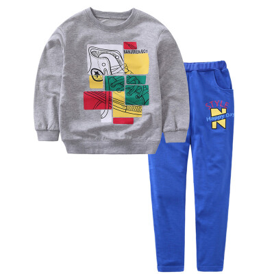 

KIDS MAM & DAD Kids & Casual Set Big Tong Set Long Sleeve T-Shirt Pants Sweater 52412 Light Gray 110