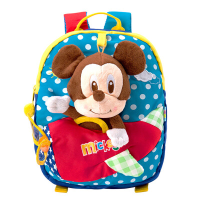 

DISNEY Children's backpack male Disney female baby kindergarten plush cartoon dolls detachable packet TGMB0049 blue mickey