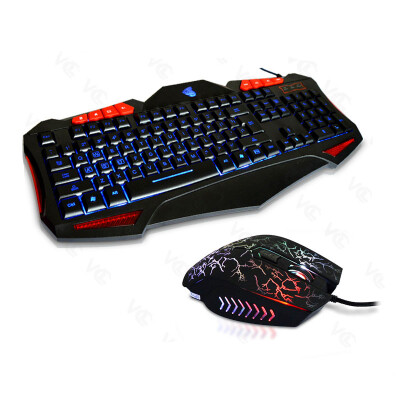 

LED gaming keyboard set USB wired keyboard white keyboard&mouse set computer peripherals