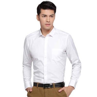 

Red Beans Hodo Men Business Dress Up Простой Чистый Slim Мужская длинная рукавная рубашка W01 White 40