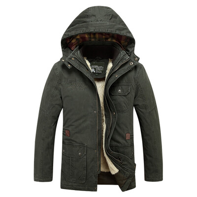 

Winter Jacket Men Fashion Thick Hooded Warm Cotton Jackets Full Sleeve Zipper Pockets Cheap Clothes