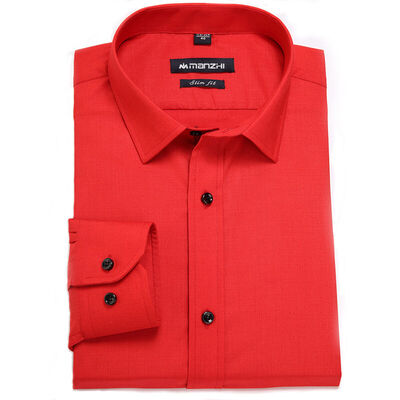 

Full man (MANZHI) big red old life long sleeve shirt male business casual long sleeve shirt 8037 red 40