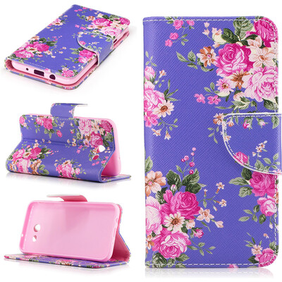

Purpleflowers Design PU Leather Flip Cover Wallet Card Holder Case for Samsung Galaxy J3 2017