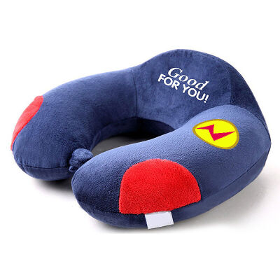 

Jingdong supermarket] Jiuzhou deer home u-pillow pillow travel pillow office nap pillow car with U-pillow memory cotton neck pillow car headrest velvet fabric cartoon navy