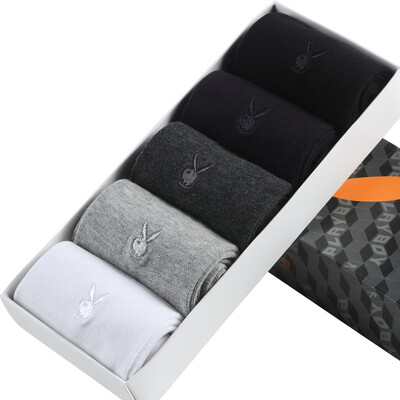 

Jingdong Supermarket] Playboy socks men in the tube business casual cotton socks four sections of 5 pairs of mixed color 26-28cm