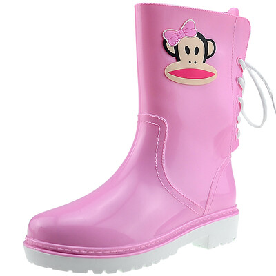 

[Jingdong supermarket] PaulFrank mouth monkey rain boots fashion boots women in the tube after the series with water shoes PF1002 purple 38 yards