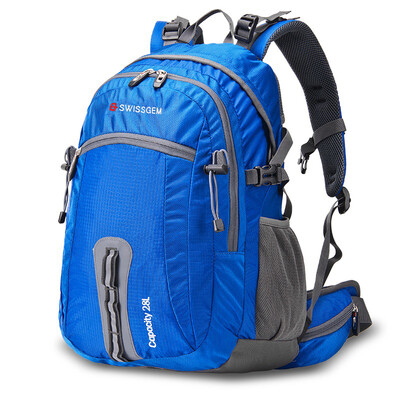 

【Jingdong Supermarket】 SVVISSGEM mountaineering bag shoulder bag 28L waterproof wear-resistant travel bag bag backpack with rain cover JP-3028II blue