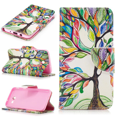 

Colorful tree PU Leather Flip Cover Wallet Card Holder Case for Samsung Galaxy J3 2017