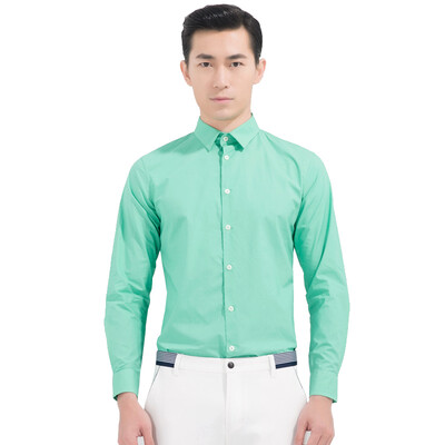 

Aston men's youth multi-color business casual cotton solid color long-sleeved shirt dark green 185 / XXL A14116365