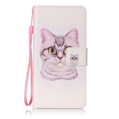 

Короткие волосы Cat Дизайн PU кожа флип Обложка Кошелек Карты Держатель чехол для Samsung Galaxy J5（2016）/J510