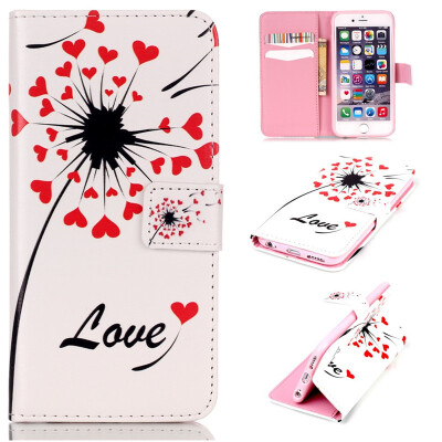 

Love heart dandelion Design PU Leather Flip Cover Wallet Card Holder Case for IPHONE 6 Plus/6S Plus