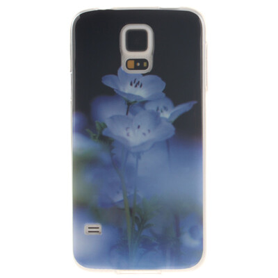 

Blue flower Pattern Soft Thin TPU Rubber Silicone Gel Case Cover for SAMSUNG Galaxy S5 I9600