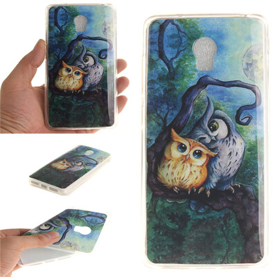 

Oil painting owl Pattern Soft Thin TPU Rubber Silicone Gel Case Cover for Lenovo VIBE P1