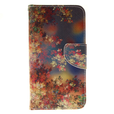 

Colorful flowers Design PU Leather Flip Cover Wallet Card Holder Case for LG K8