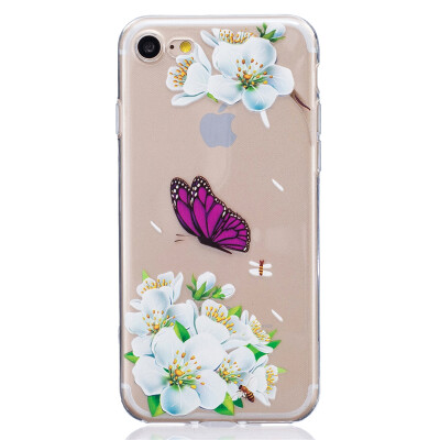 

Purple Butterfly Pattern Soft Thin TPU Rubber Silicone Gel Case Cover for IPHON 7