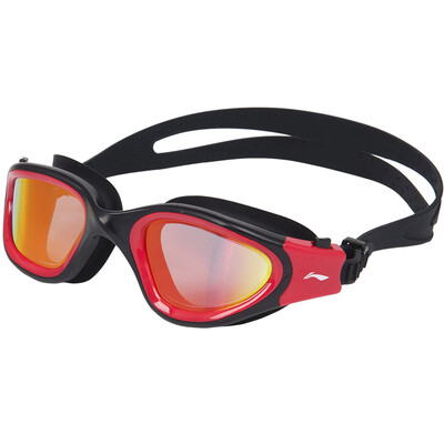 

Li Ning (Li-Ning) анти-туман водонепроницаемый HD плавательные очки мужчин и женщин плавание очки большие рамки гальванических плавательные очки для взрослых черный синий удобный LSJL627