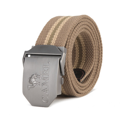 

Camel (CAMEL) outdoor belt men and women general automatic button canvas striped belt A6W3H2102 deep card its 120CM