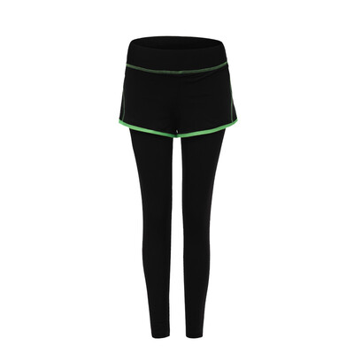 

Carlus (clothin) ladies sports trousers fake two pieces of yoga pants elastic tight pants running fitness pants CP13503 gray 2XL code