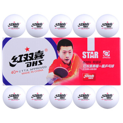 

DHS Red Double Happiness Table Tennis One Star Saifu New Material 40 1 Star Training Ball White