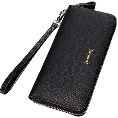 

Seven wolves SEPTWOLVES ladies handbag long section fashion zipper wallet trend wild multi-function hand bag wallet black 8A3855061-01