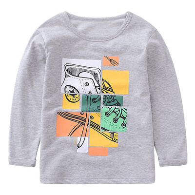 

Parents (KIDS MAM & DAD) children's round neck long sleeve T-shirt boy printing primer shirt boy shirt 52894 light gray 150