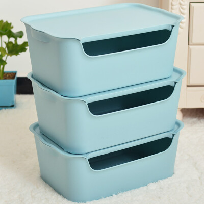 

【Jingdong Supermarket】 Baicao Garden (bicoy) plastic storage box can be stacked multi-purpose storage box three-piece elegant green