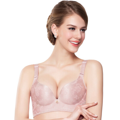 

1000 Nami beauty underwear printing no steel ring traceless small chest under thin thick cups to adjust the type of bra 2434 light pink B70