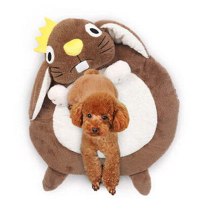 

Huapin Pet hoopet dog dog mat soft almost Meng Meng crown rabbit warm pad brown S