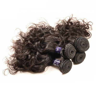 

Brazilian human hair extensions water wave 4 bundles virgin brazillian hair weave natural black color 1b 8-30inch