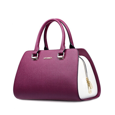 

Elderly Kangaroo APDISHU cowhide stereotypes handbag hit color female bag killer bag AP6107-1 dark blue