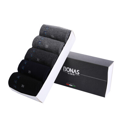 

Jingdong supermarket] Bao Na Si (BONAS) B02160 combed cotton in the spring and winter models men's cotton socks 5 pairs of mixed color