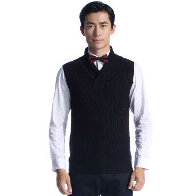 

Aston Men's V-Neck Fashion Sleeveless Sweater Men's Wool Sweater Sweater Black 180 / XL AW15429020