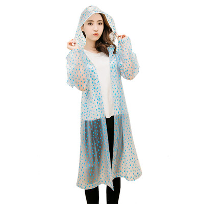 

Райский женский высокий флеш ПВХ Печать Ветер Raincoat GF-1 Blue M
