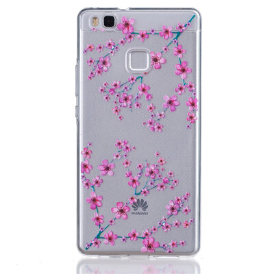 

Plum blossom Dress girl Pattern Soft Thin TPU Rubber Silicone Gel Case Cover for HUAWEI P9 Lite