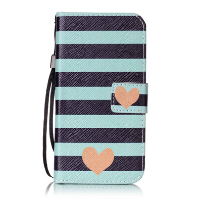 

Blue Stripes Design PU Leather Flip Cover Wallet Card Holder Case for Samsung Galaxy ON 5G5500