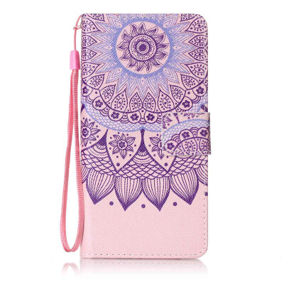 

Purple Sunflower Design PU Leather Flip Cover Wallet Card Holder Case for Wiko Lenny 3