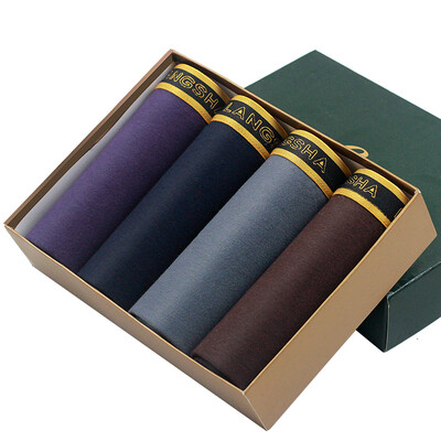 

Langsha мужское нижнее белье эластичный хлопок удобный дышащий шорты сексуальный молодой брюки угол 4 смешанный 185 / XXXL