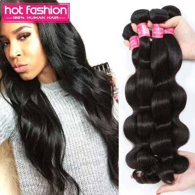 

Unprocessed Hot Fashion Hair Products 3 Bundles Brazilian Virgin Hair Body Wave 100% Brazilian Human Hair Weaves Wavy Free Ship