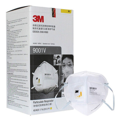 

3M с защитной маской клапана KN90 складной ошейник противотуманная мутная пыль 9001V 25 / коробка независимая упаковка