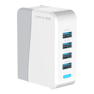 

Meiyi USB Power Charger 4 Head Charger Adapter MY-501 White Portable Universal