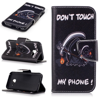

DeathGhostDesign PU Leather Flip Cover Wallet Card Holder Case for Samsung Galaxy A3 2017