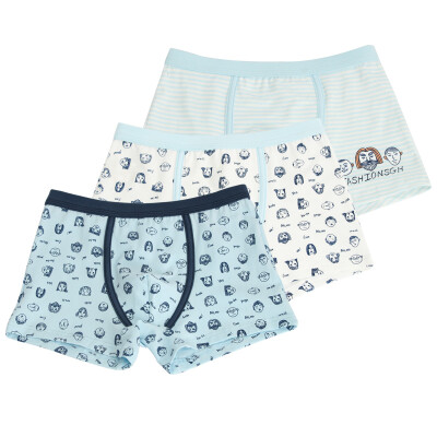 

Red beans Hodo children&39s underwear male flat angle in the waist breathable in the big child 95 cotton comfortable four pants 3 boxed HDK783 blue&white 150