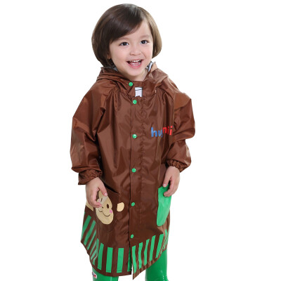 

hugmii children raincoat breathable windproof student poncho boy girl with book bag monkey