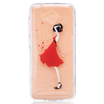 

Red Dress girl Pattern Soft Thin TPU Rubber Silicone Gel Case Cover for HUAWEI Y3 II