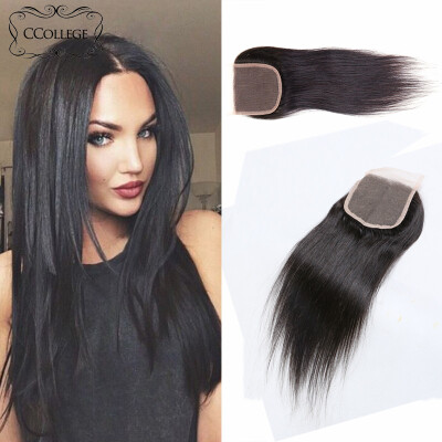 

CCollege Hair Malaysian Closure Straight 3 Закрытие части Прямое закрытие Дешевое закрытие волос 4x4 Малайзийское шелковое кружевное закрытие